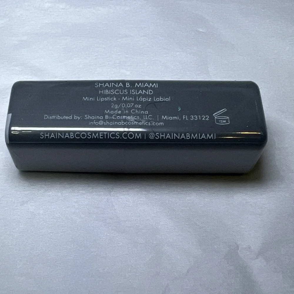 Shaina B Miami Lipstick Hibiscus Island Glossy Creamy Texture‎ 2g .07oz.